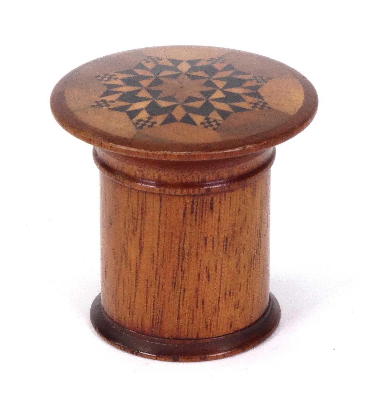 Victorian wooden Tunbridge ware nutmeg grater, 5.5cm high - Image 3 of 5