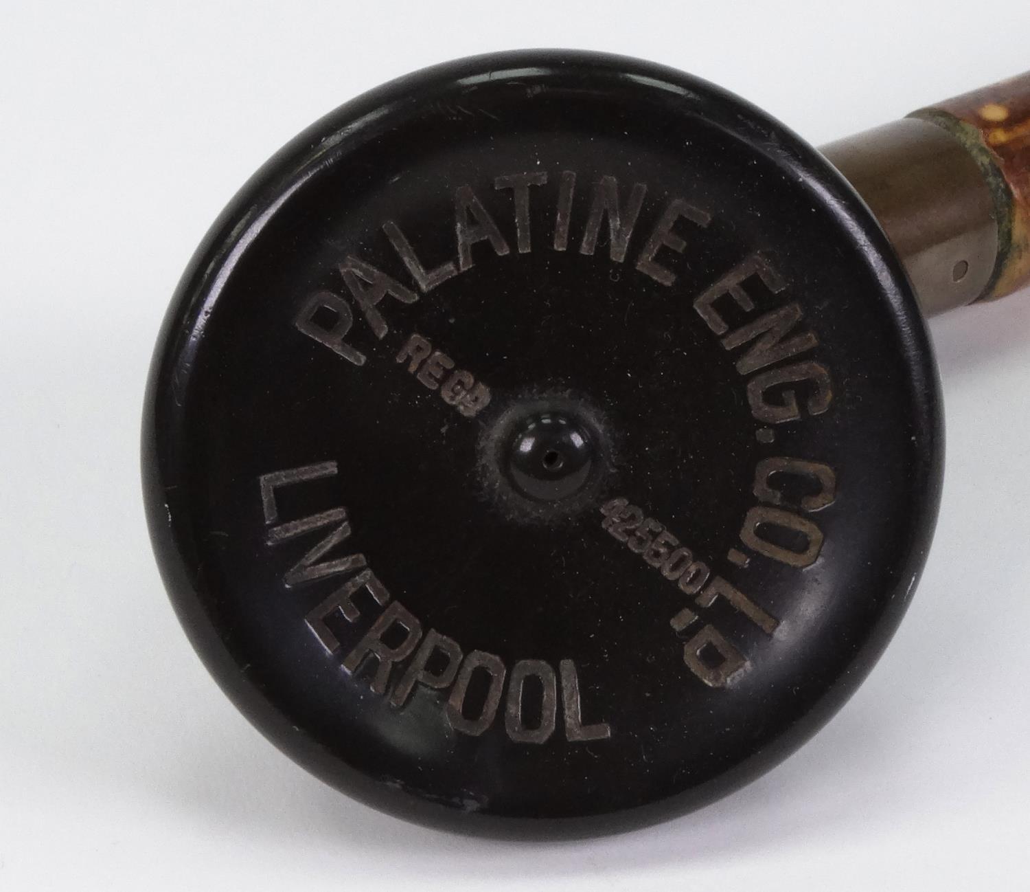 Edwardian vulcanite bamboo handled hearing trumpet aid, Palatine Eng Co Ld, Liverpool, registered - Image 2 of 7