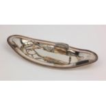 Victorian Sheffield plated candle snuffer on tray, 28cm diameter