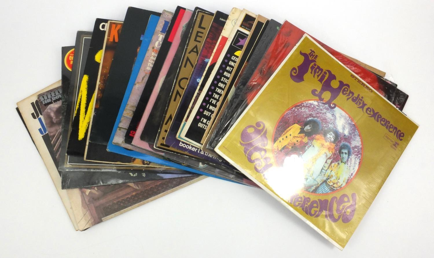 Assorted group of jazz, blues and rock 33rpm LP records including US Jimi Hendrix Experience