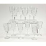 Two sets of six Waterford Crystal glasses, the larger set each 14cm high