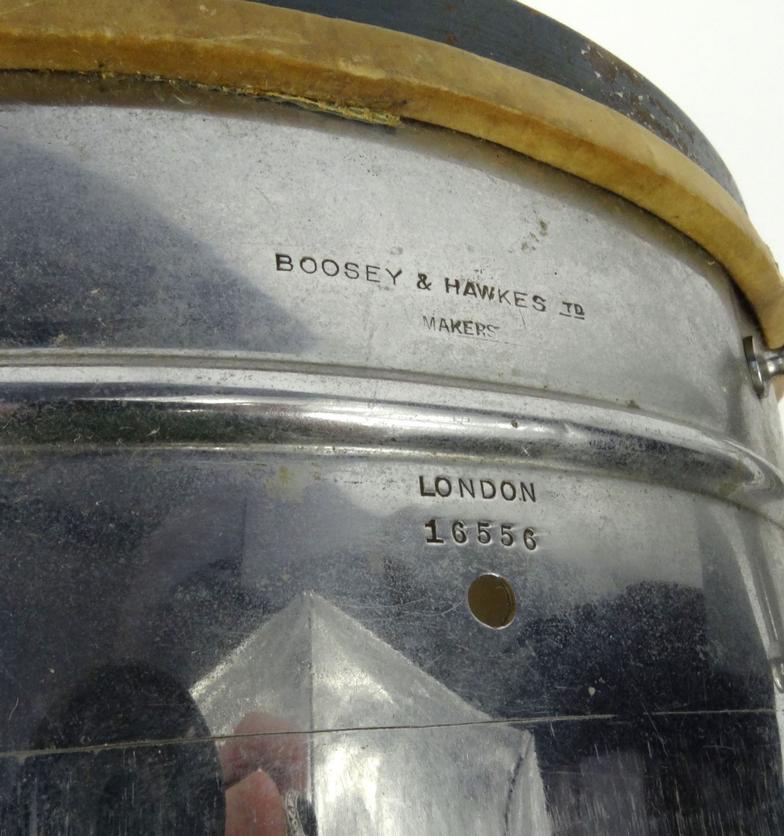 Vintage 13.5inch x 5inch Boosey & Hawkes chrome snare drum shell (This lot was part of a Rye storage - Image 4 of 5