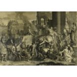 Charles LeBrun - Black and white etching - Alexander the Great, mounted and gilt framed, 98cm x 73cm