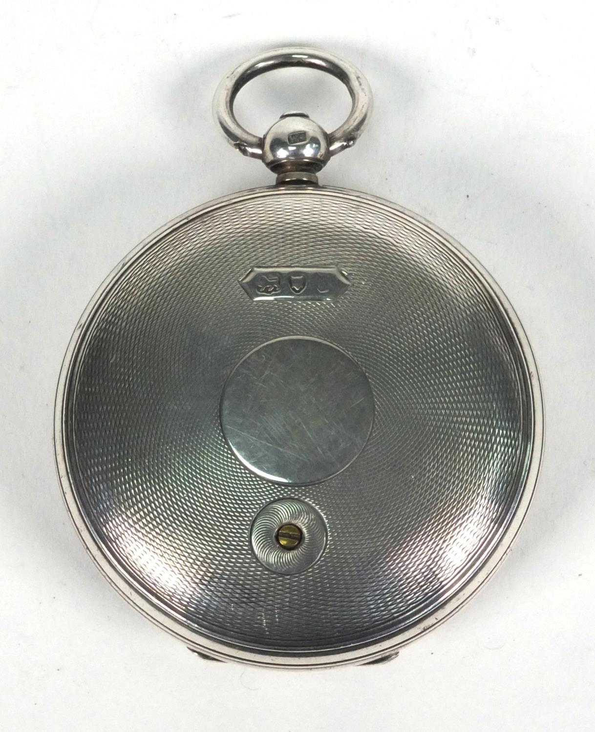 Victorian silver cased compensated pocket barometer, Lawrence & Mayo London 1892, 5cm diameter - Image 6 of 6