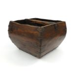 Oriental Chinese wooden rice bucket, 23cm high