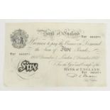 Bank of England 1950 white £5 note