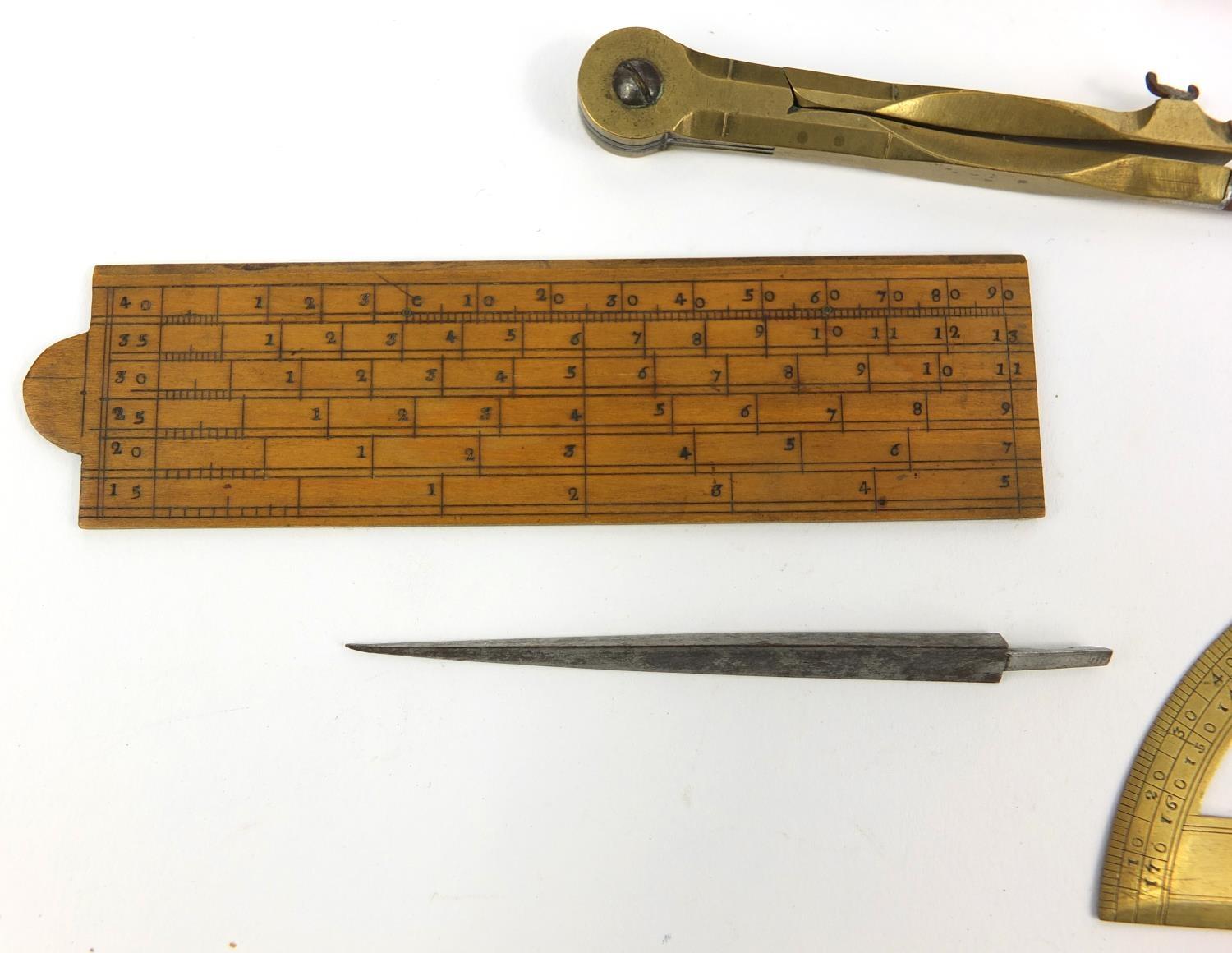 Two shagreen drawing instrument cases - one with rulers and compasses, the larger 17.5cm long - Image 2 of 9