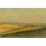 Charles F. Humphrey - Watercolour of a landscape mounted and framed, 22cm x 14cm excluding the mount