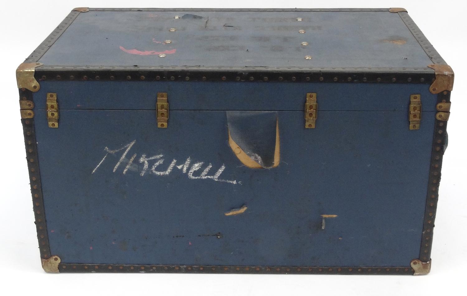Jimi Hendrix Experience touring trunk, stencilled 'J.H. Exp Handle With Care' and shipping label - Image 10 of 10