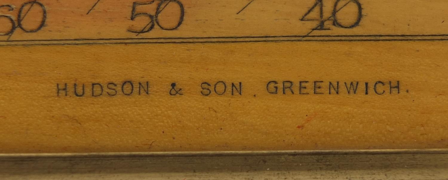 Captain Field's Improved wooden and brass rolling ruler, Hudson & Sons, Greenwich, housed in a - Image 4 of 8