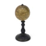 Novelty wooden rotating desk globe, 13cm high