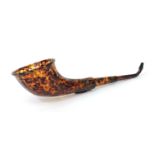 Hawksley faux tortoiseshell telescopic ear trumpet, impressed T. Hawksley Ltd. London to the bowl,