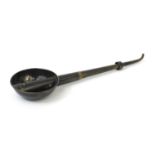 Hawksley tin plate telescopic ear trumpet, with Hawksley Oxford Street, London label to the