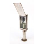 19th Century railway interest Sheffield plated travelling lamp, 15cm high :To Request a Condition