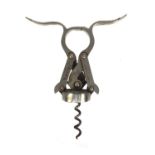 Heeley & Sons The Empire patent steel corkscrew, 16cm high when closed : For Condition Reports