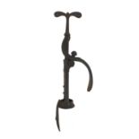 19th Century Chas Hull type Royal Club roller cast iron corkscrew, 24cm when fully extended : For