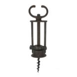 19th century two pillar steel corkscrew, 18cm when closed , : For Condition Reports Please visit