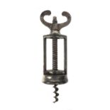 French steel two pillar corkscrew, 13cms when closed : For Condition Reports Please visit www.