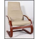 A Superb 20th century modernist Scandinavian ' Como ' bentwood cantilever framed lounge armchair by