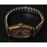 A 9ct gold / 375 ladies 15 jewel cocktail watch with Buren movement set within.