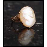 An early 20th century 9ct gold cameo ring.