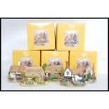 LILLIPUT LANE: A collection of 5x yellow boxed Lilliput Lane cottages,