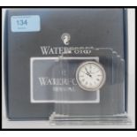 A good quality Waterford Crystal glass clock, appearing 'as new' within the original box.