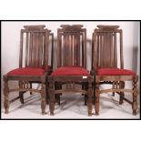 A set of 6 1940's Air Ministry type rail back dining chairs.