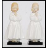 ROYAL DOULTON, A pair of Royal Doulton ceramic figures titled ' Bedtime ',