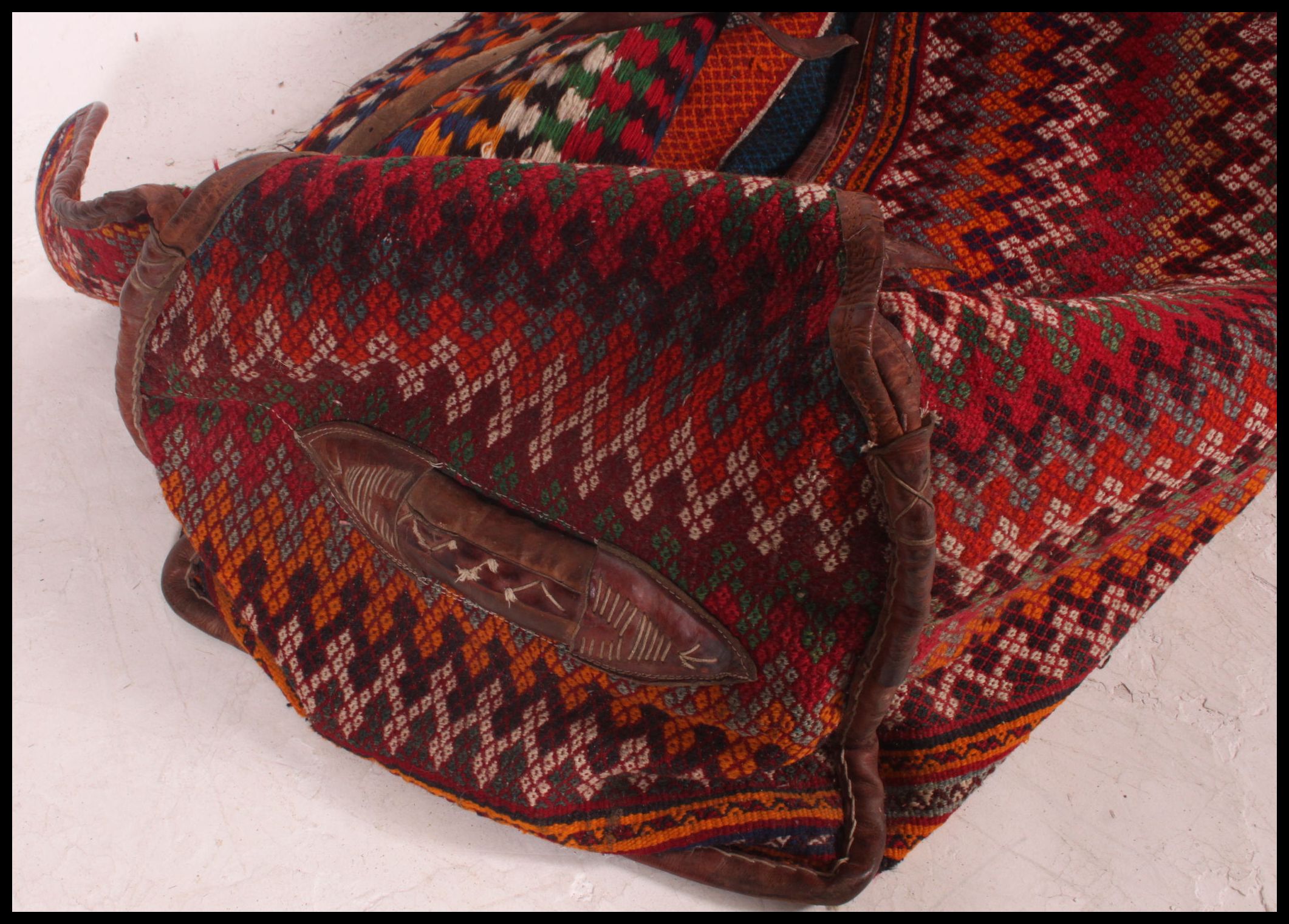 A large Afghan - kelim tent bag. - Image 2 of 3