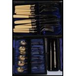 A Mappin & Webb silver plated cased set of picks. Complete in the original box.