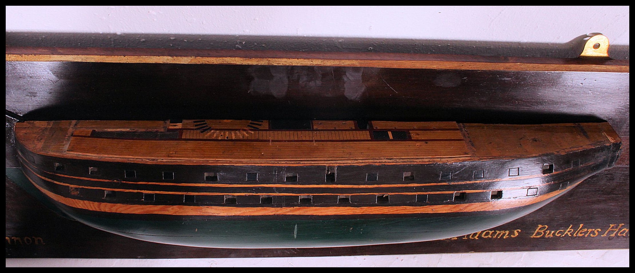 A builders half block model of  ' Agamemnon '  gilt text for H Adams, Bucklers Hard. - Image 4 of 4