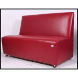 An original stunning 1970's retro vinyl cafe - bar - station waiting room sofa.