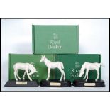 Three Royal Doulton race horses to include DA70 Young Spirit , DA71 Sunlight ,