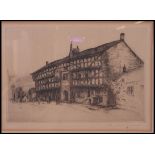 E Sharland. A 19th century lithograph print of the George Inn, Norton St Philip, Nr Bath.