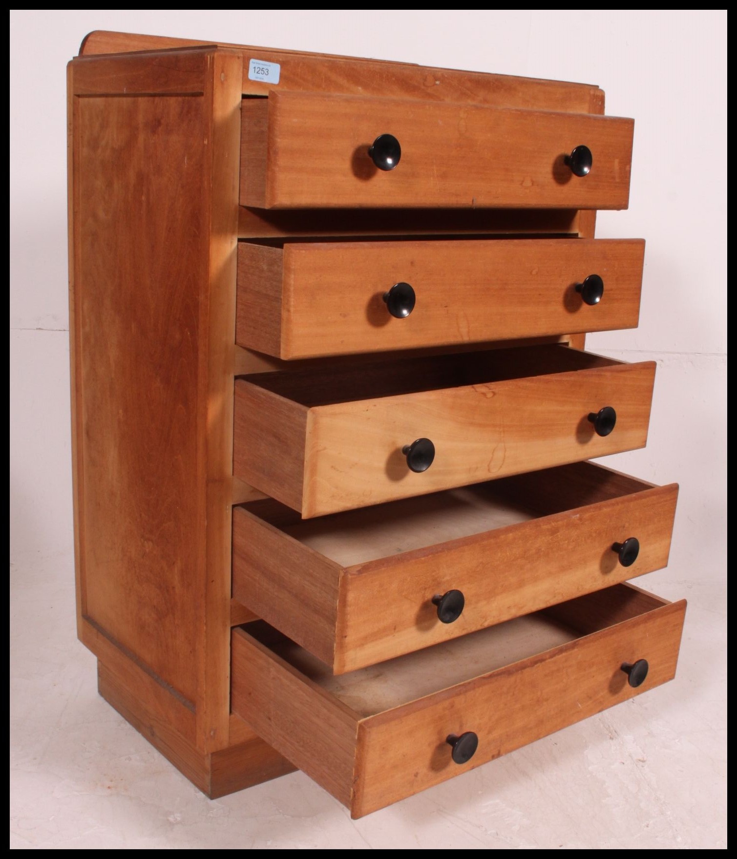 A 1930's Art Deco beech wood panel chest of drawers. - Image 3 of 4