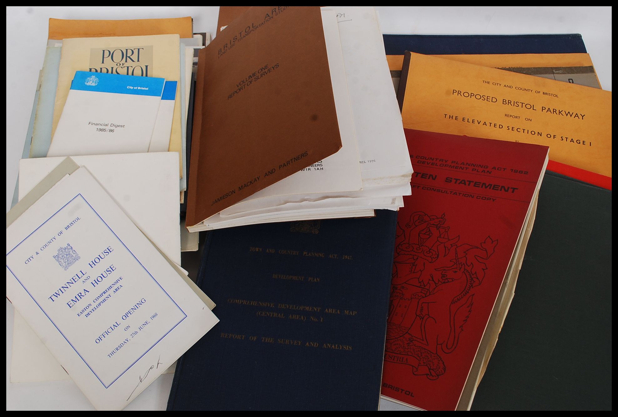 BRISTOL: A box of assorted vintage (mostly 1970's ) Bristol related planning documents / pre-work