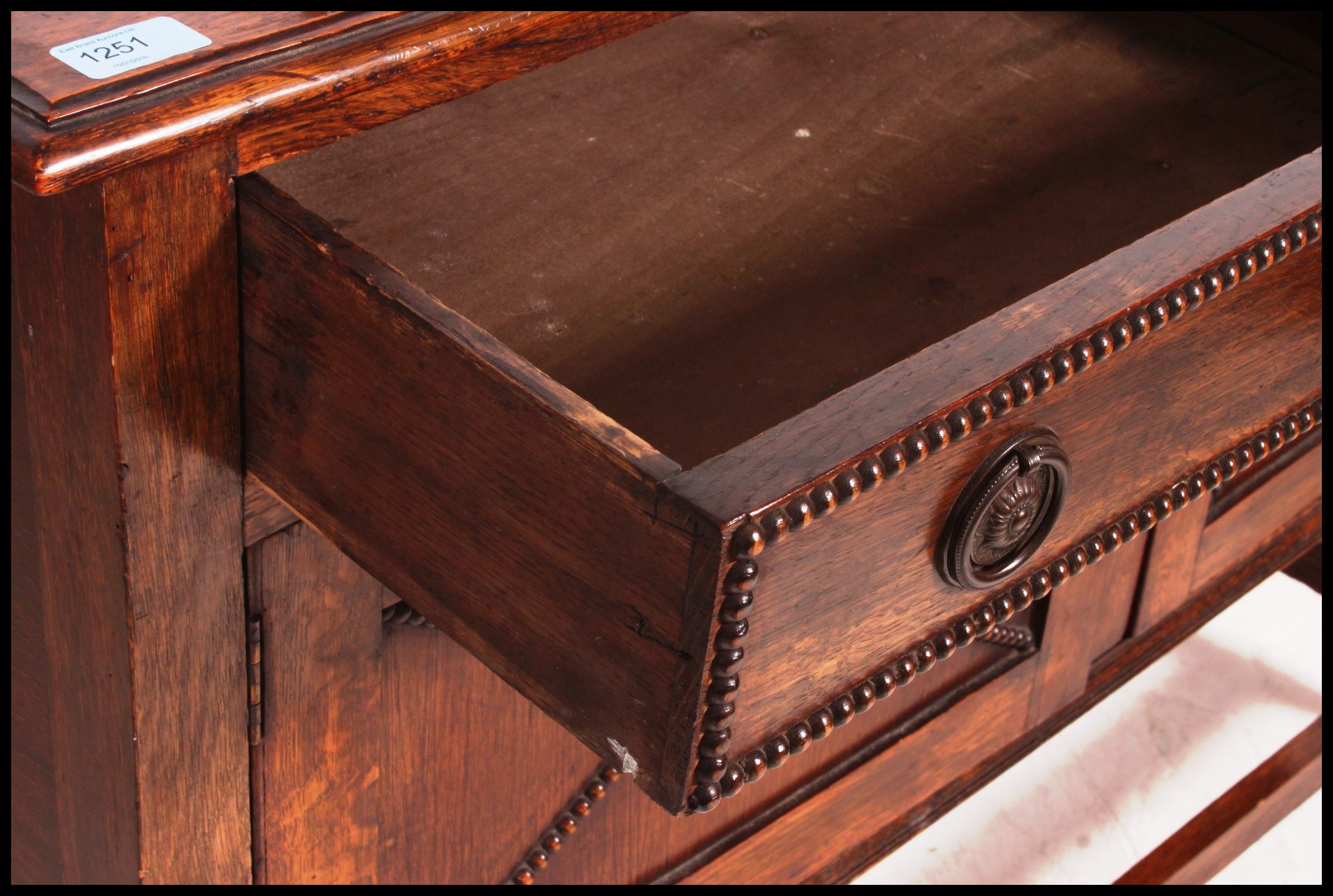 A 1930's golden oak mirror back barleytwist sideboard. - Image 4 of 5