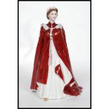 A Royal Worcester ' Queens 80th Birthday ' celebratory china figurine. No damage.