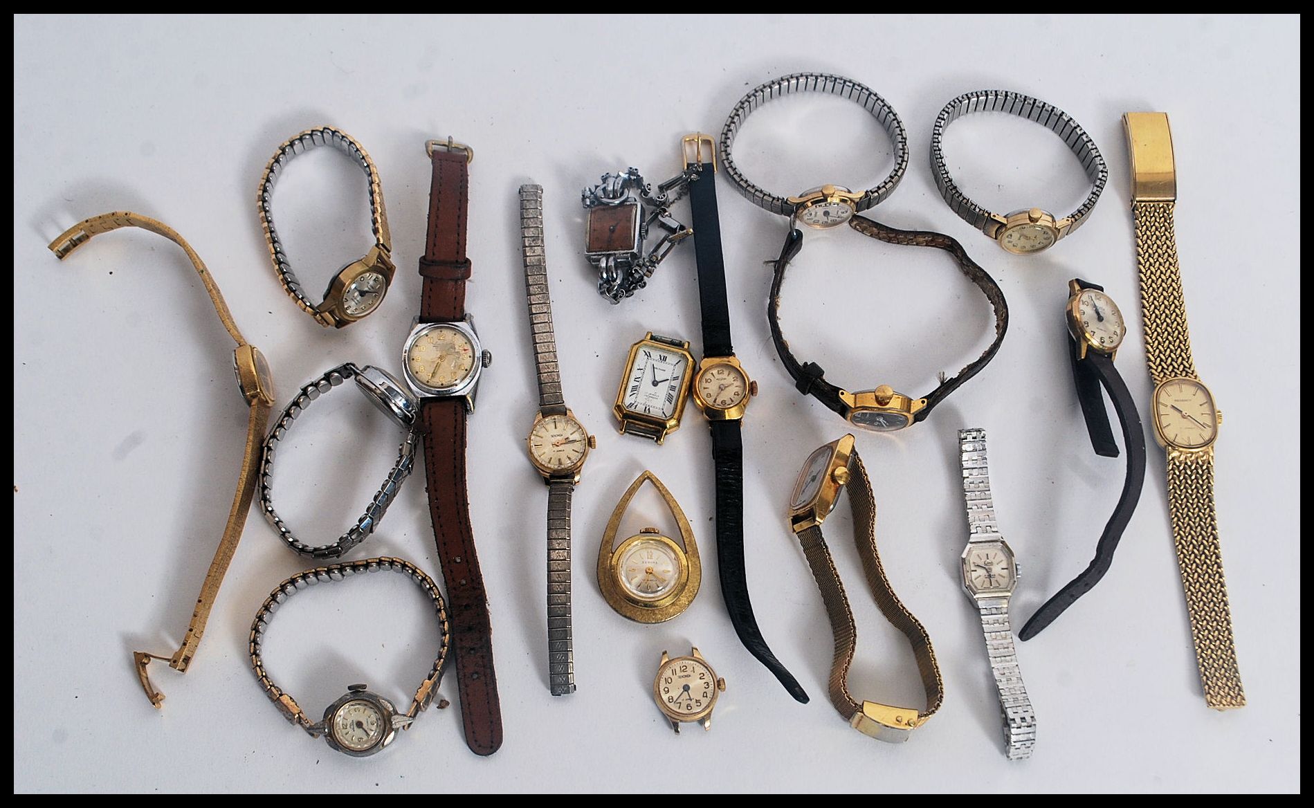 A collection of ladies watches to include many examples.
