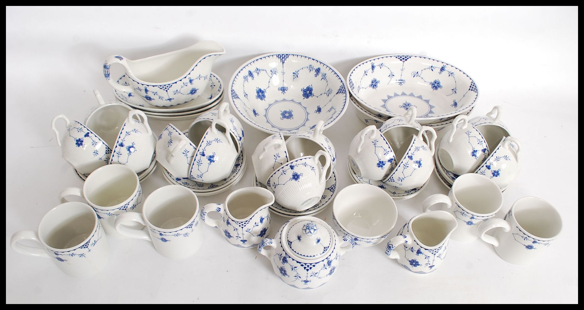 An extensive blue and white Johnson Brothers dinner service in the Denmark pattern, - Image 2 of 4