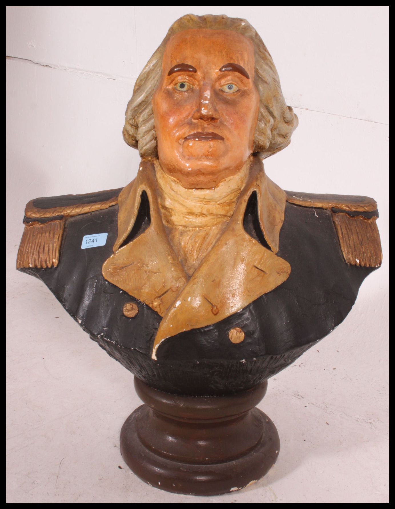 A large 20th century plaster bust of Lord Nelson. Depicting Nelson in a full bust, with hat removed. - Image 2 of 3