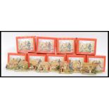 LILLIPUT LANE: A collection of 9x red box small Lilliput Lane ceramic cottages,