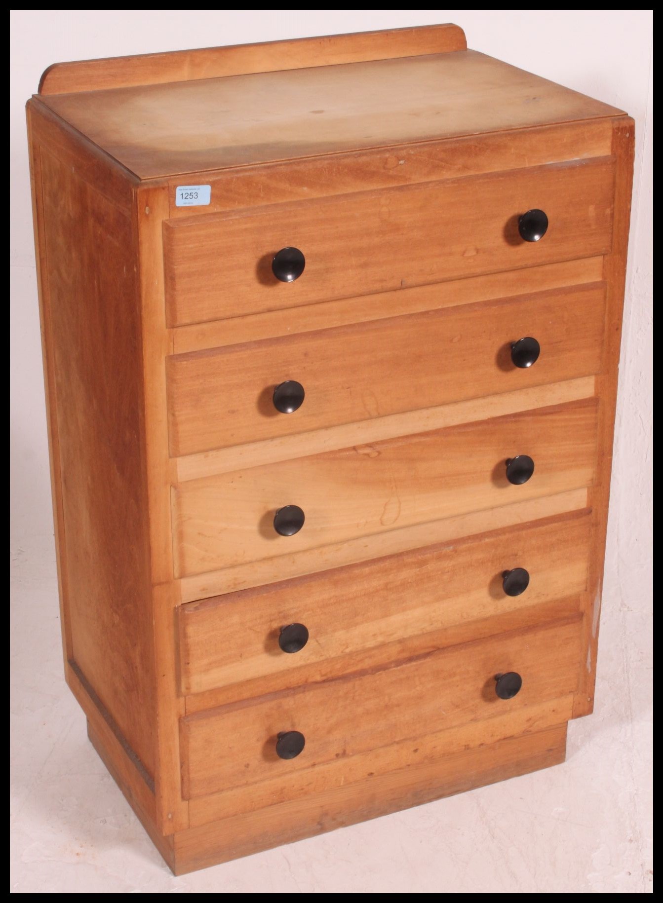 A 1930's Art Deco beech wood panel chest of drawers. - Image 2 of 4