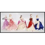 A collection of 5 Royal Doulton figures - Pretty Ladies series - Figure of the Year.