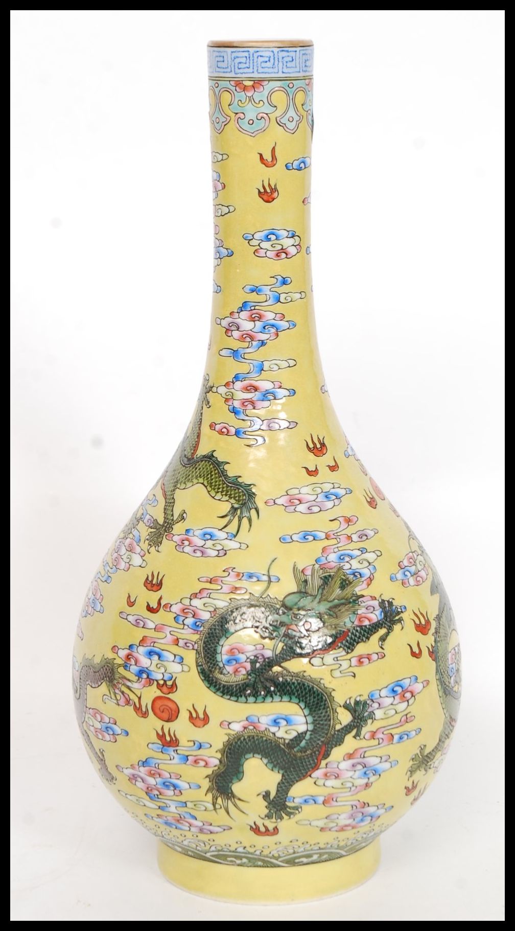 An early 20th century imperial yellow ground bottle vase, - Image 3 of 5