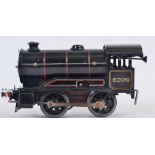 HORNBY: An original vintage clockwork tinplate Hornby 0 Gauge 60199 black livery railway trainset