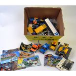 LEGO; A crate of assorted loose vintage Lego to include various instruction manuals, Star Wars,