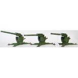 ASTRA TOYS: A collection of 3x rare Astra Toys large scale metal Anti Aircraft guns.