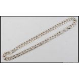 A contemporary chunk silver Italian mens chain linked necklace with clasp marked Italy 925.